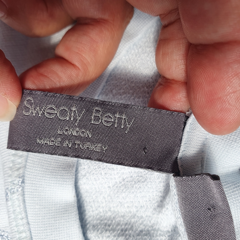 Sweaty Betty Sweatshirt Side Split Light Blue Small Oversize Relaxed - Picture 13 of 16
